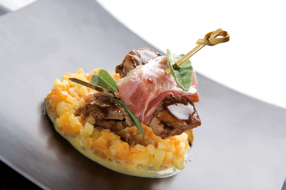 Saltimbocca mit Erdäpfel-Kürbisrisotto